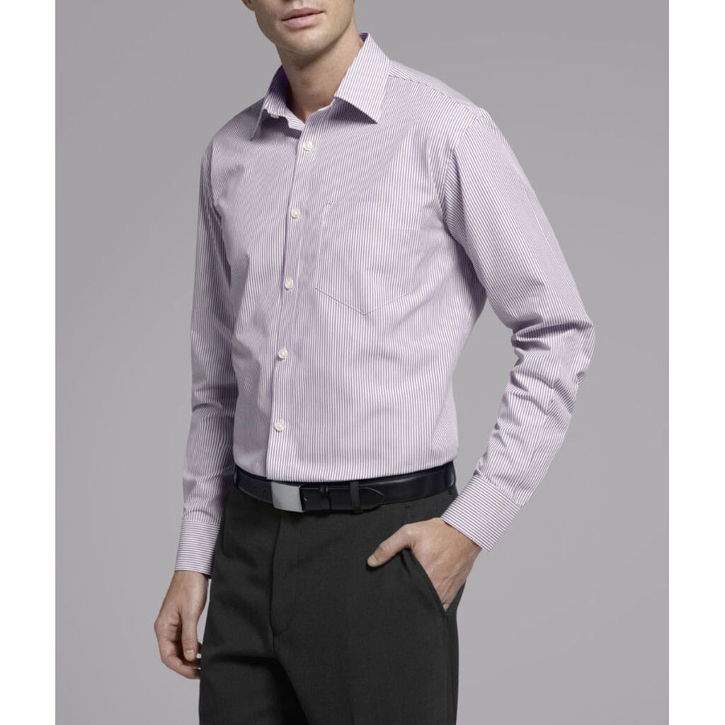 Long Sleeve Cutaway Collar Shirt