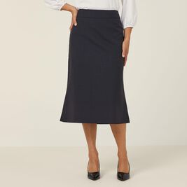 Stretch Wool Blend Long Line Skirt