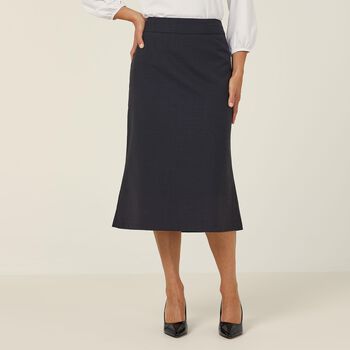Stretch Wool Blend Long Line Skirt