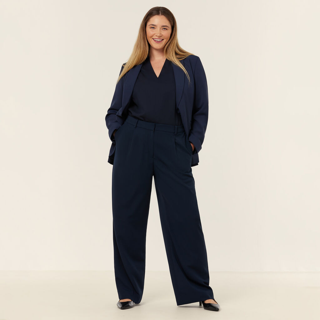 Crepe Stretch Wide Leg Pant