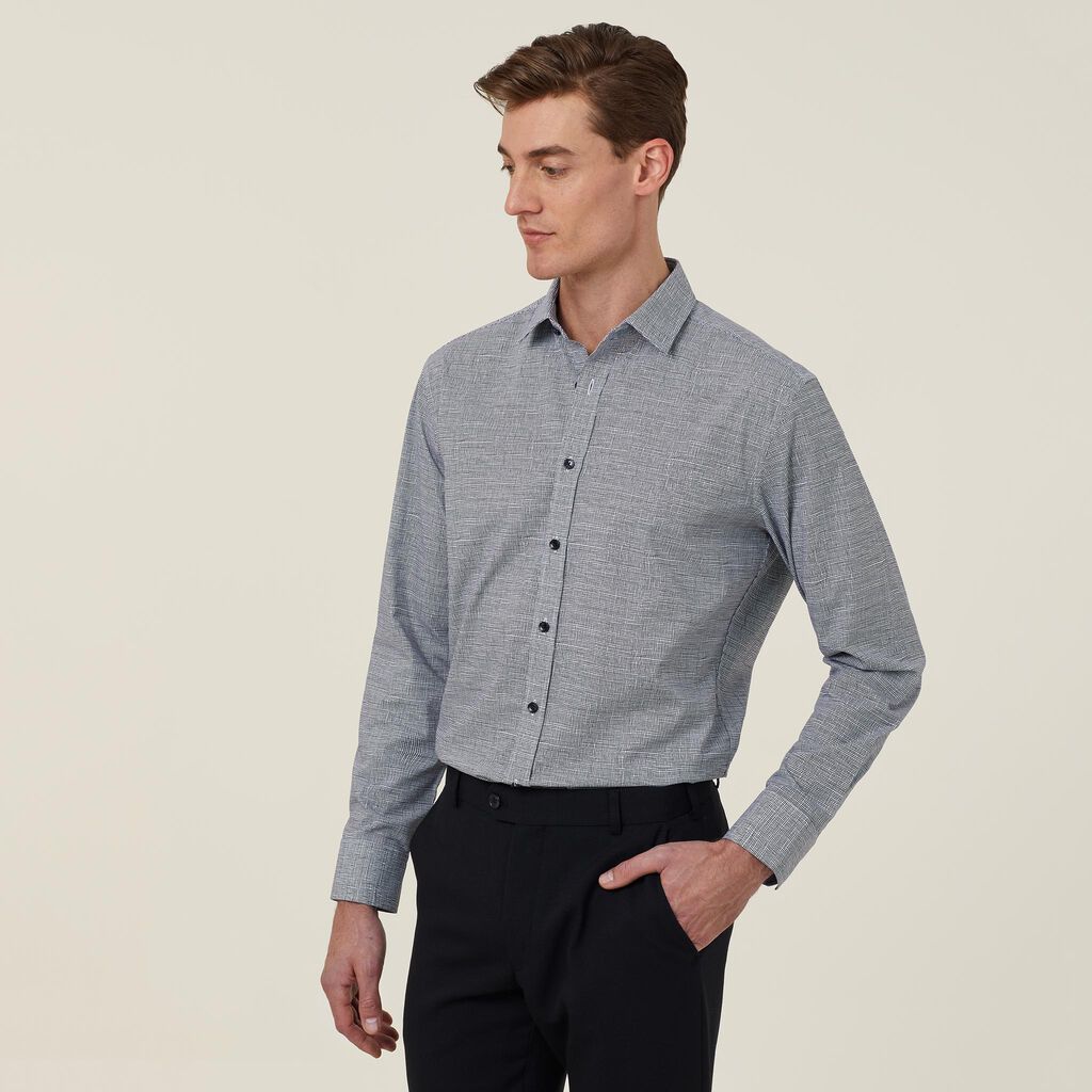 Avignon Abstract Print Stretch Long Sleeve Shirt
