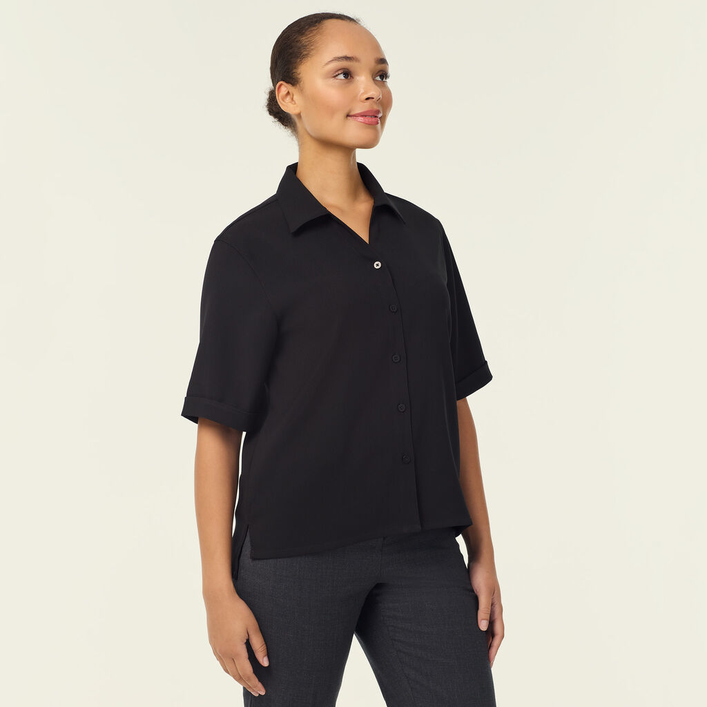 Heavy Stretch Georgette Short Sleeve Shirt