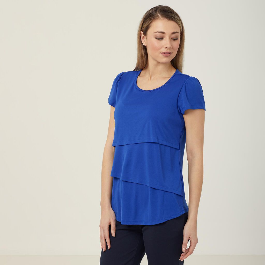Matt Jersey Short Sleeve Layered Top