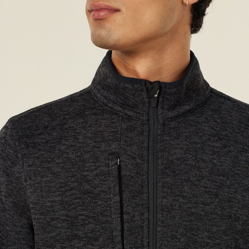 Men's Textured Fleece Zip Front Jacket