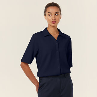 Heavy Stretch Georgette Short Sleeve Shirt