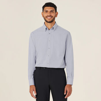 Gingham Long Sleeve Button Down Under Collar Shirt