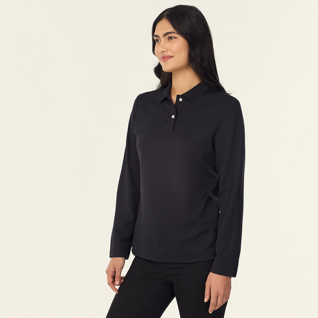 Antibacterial Polyface Long Sleeve Polo