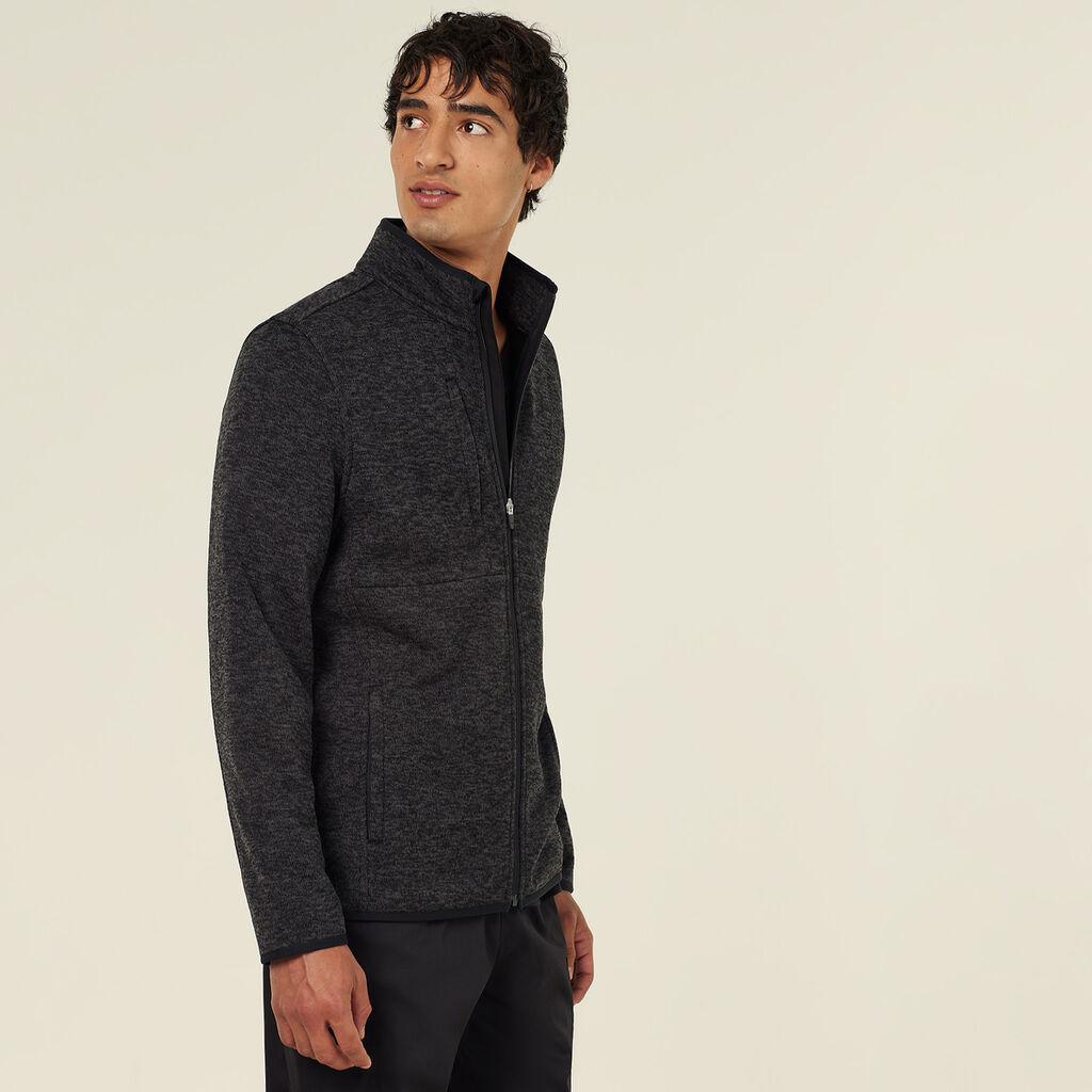 Men's Textured Fleece Zip Front Jacket