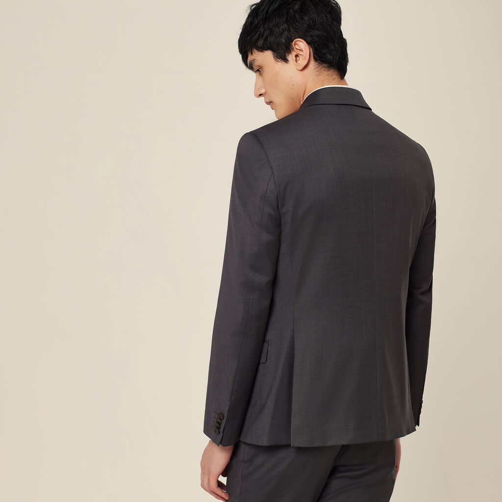 Wool Blend Twill Tailored 2 button jacket