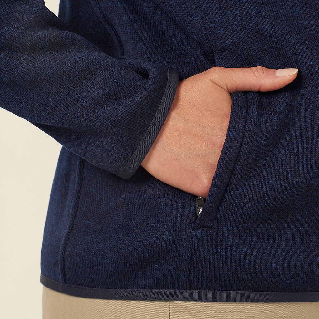 Textured Fleece Zip Front Jacket