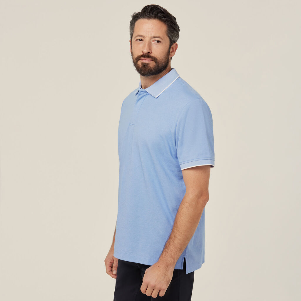 Textured Cotton Poly Short Sleeve Polo