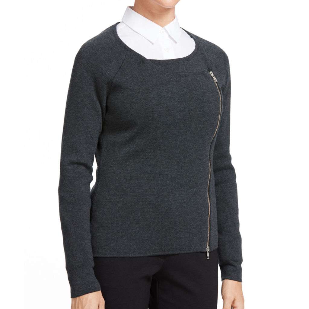 Angled Zip Cardigan
