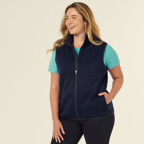 Textured Fleece Zip Front Vest