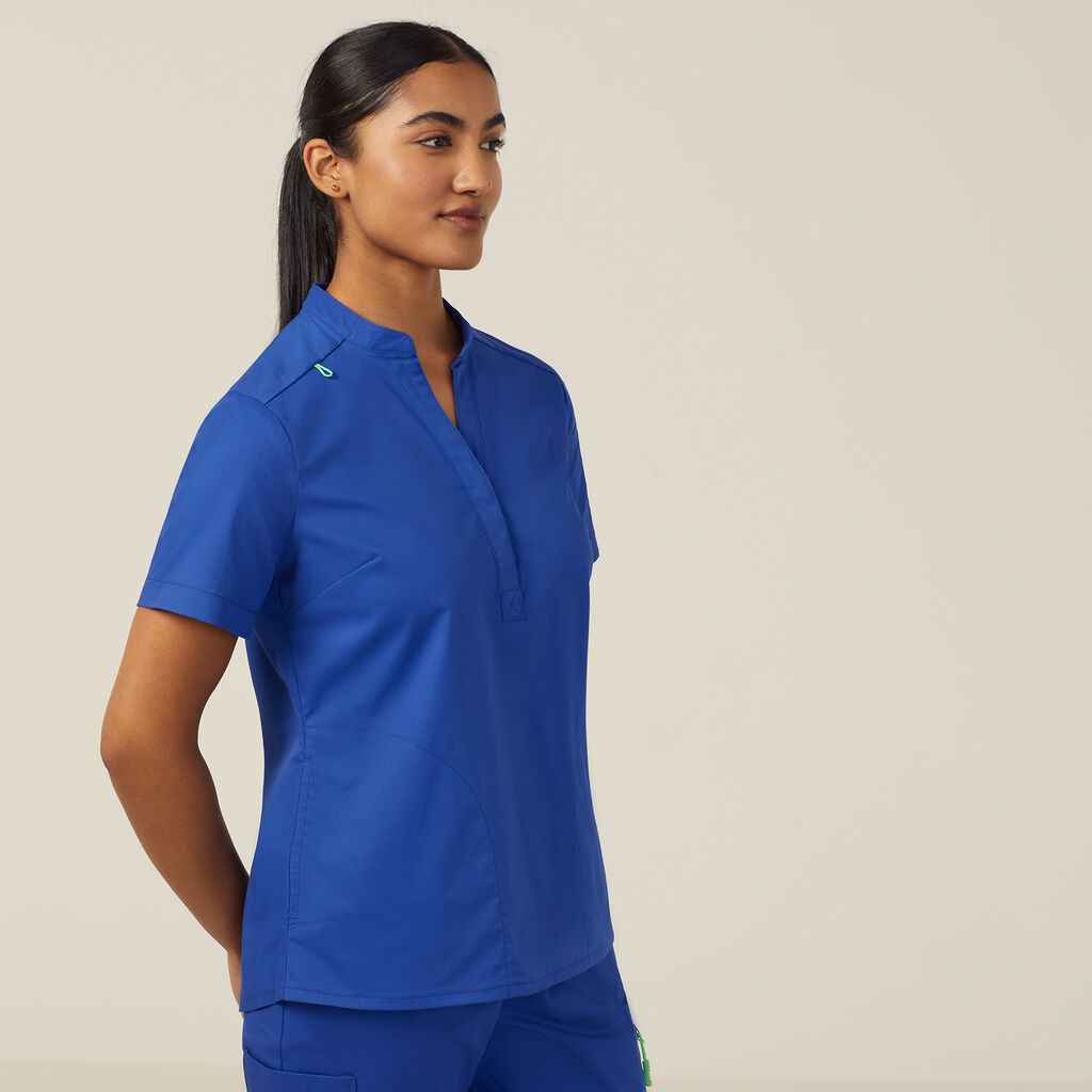 Next-Gen Antibacterial Active Blackburn Mandarin Collar Scrub Top