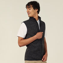 Men's Textured Fleece Zip Front Vest