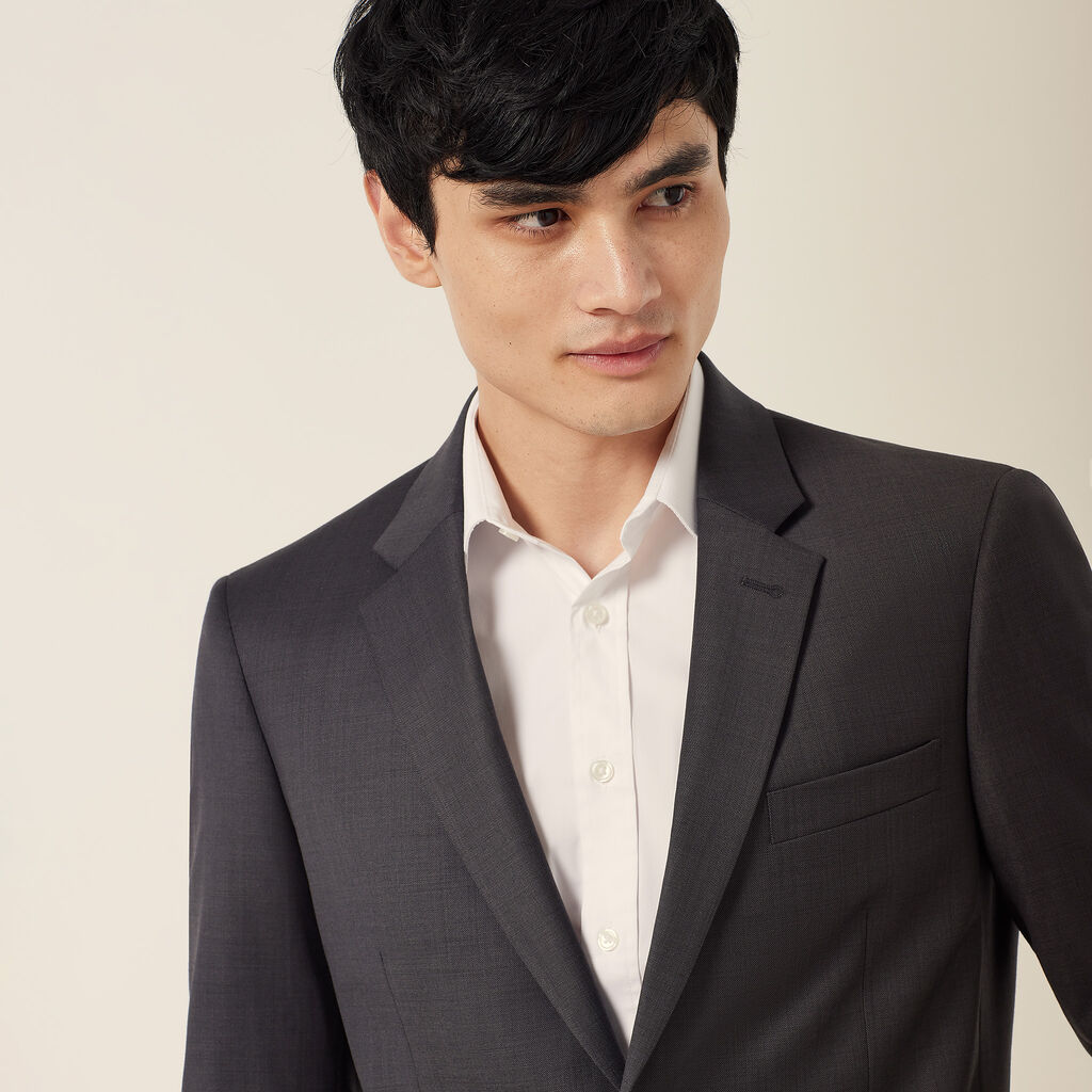 Wool Blend Twill Tailored 2 button jacket