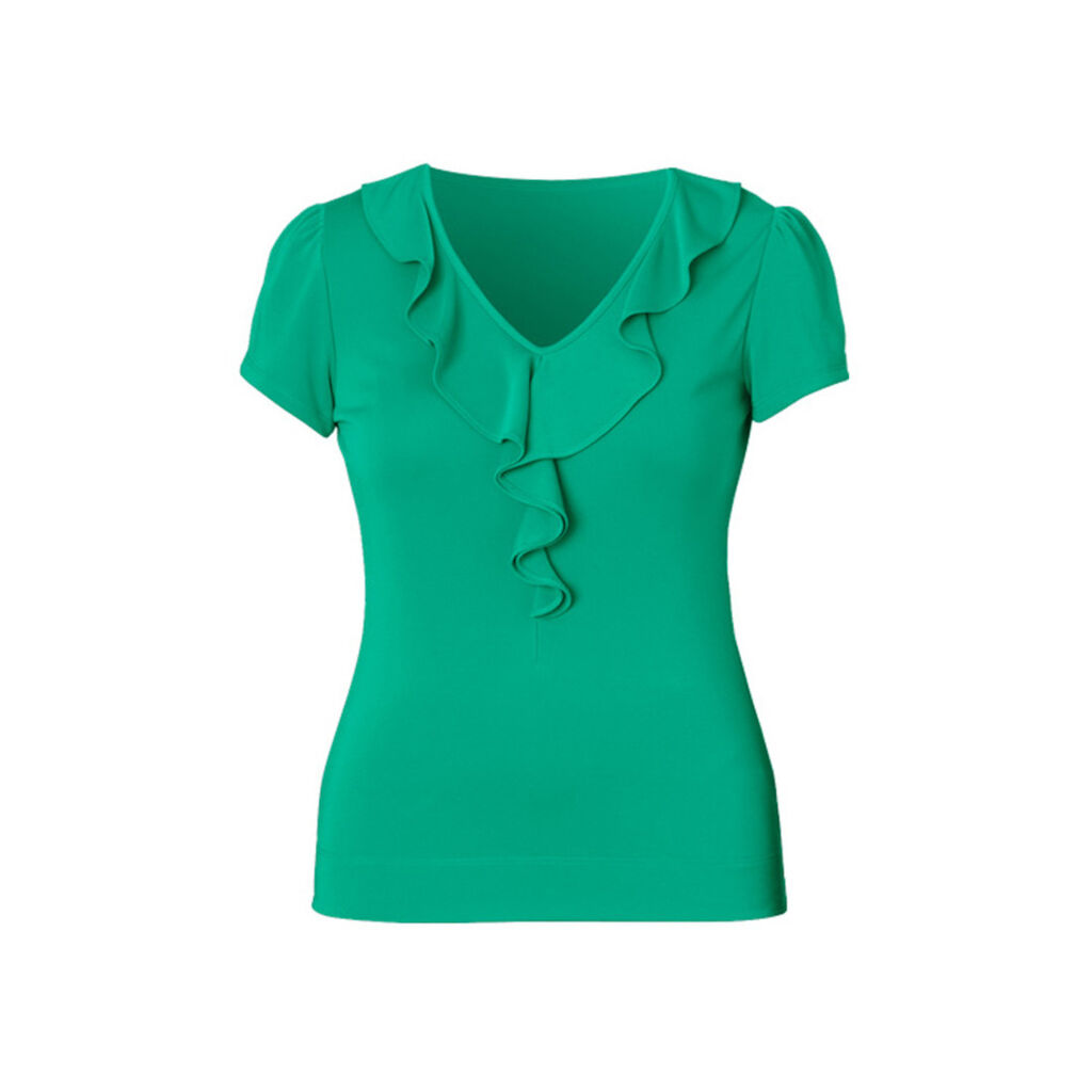 Matt Jersey Cap Sleeve Ruffle T-Top