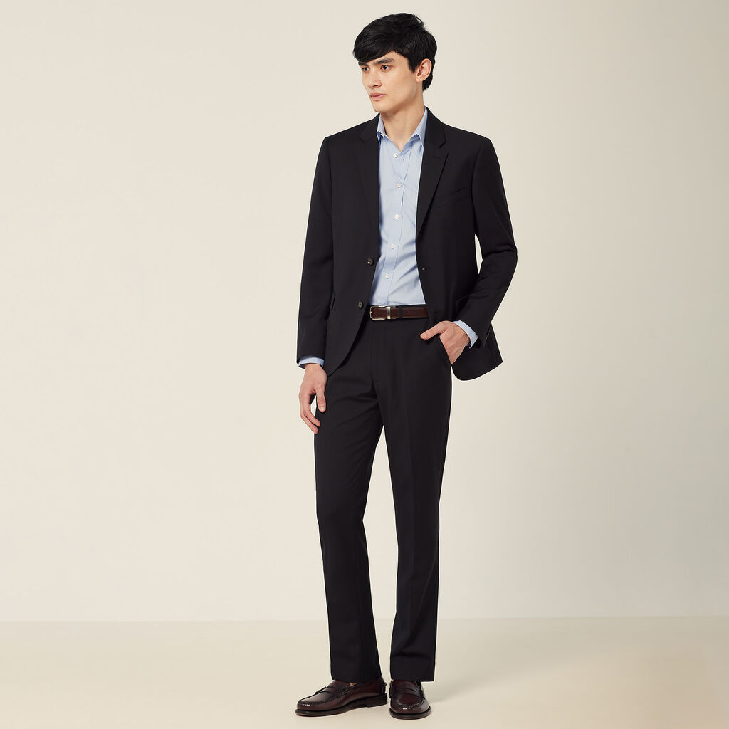 Wool Blend Twill Tailored 2 button jacket
