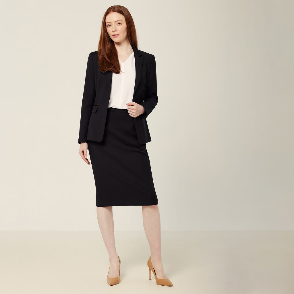 Wool Blend Twill Tailored Jacket