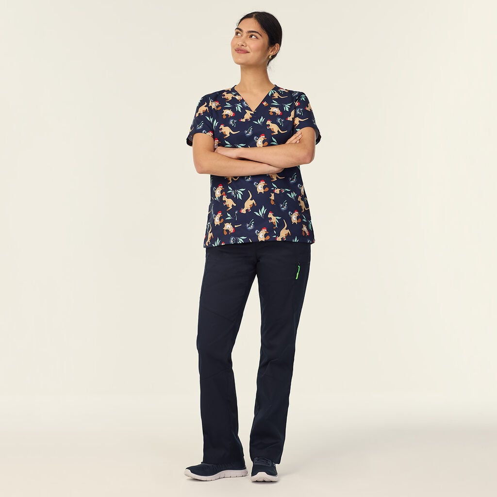 Native Festive Scrub Top
