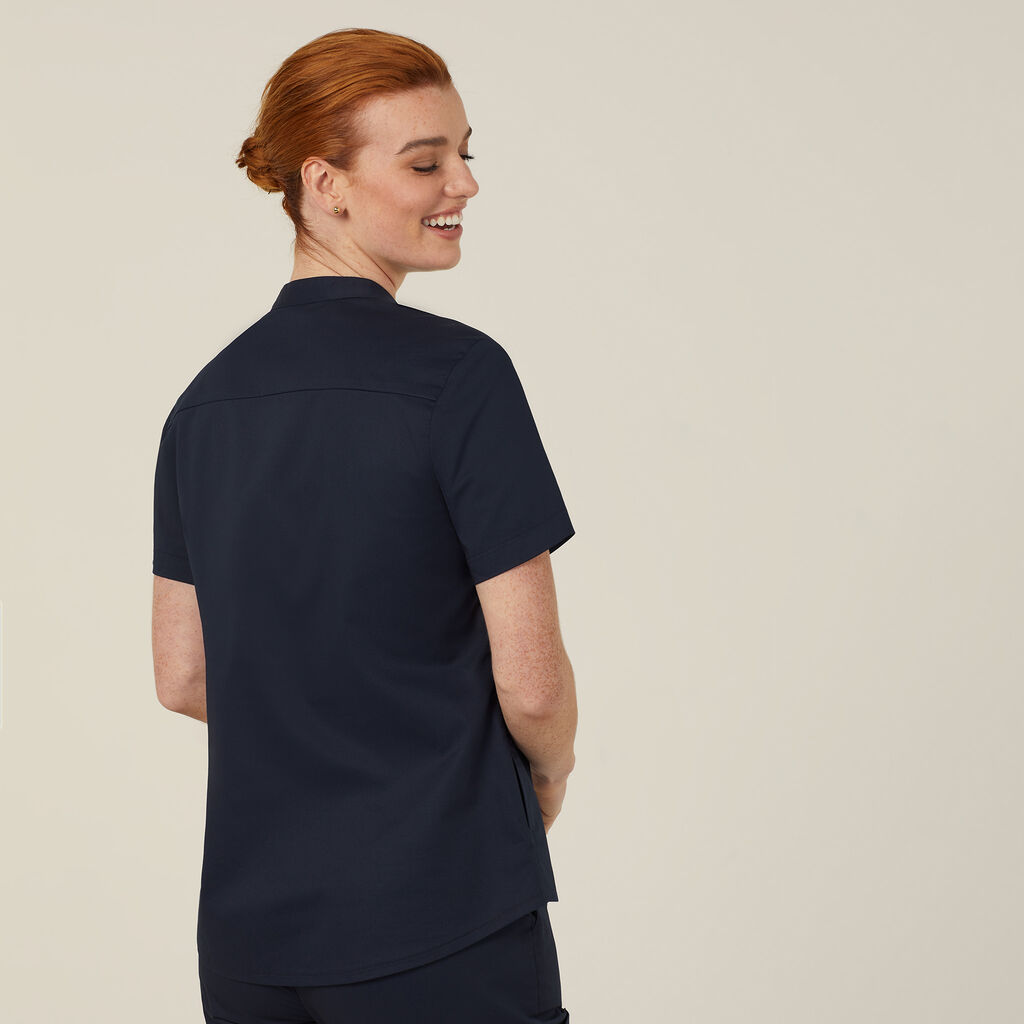 Next-Gen Antibacterial Active Blackburn Mandarin Collar Scrub Top