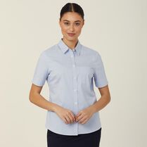 Avignon Fine Block Stripe Stretch Short Sleeve Shirt