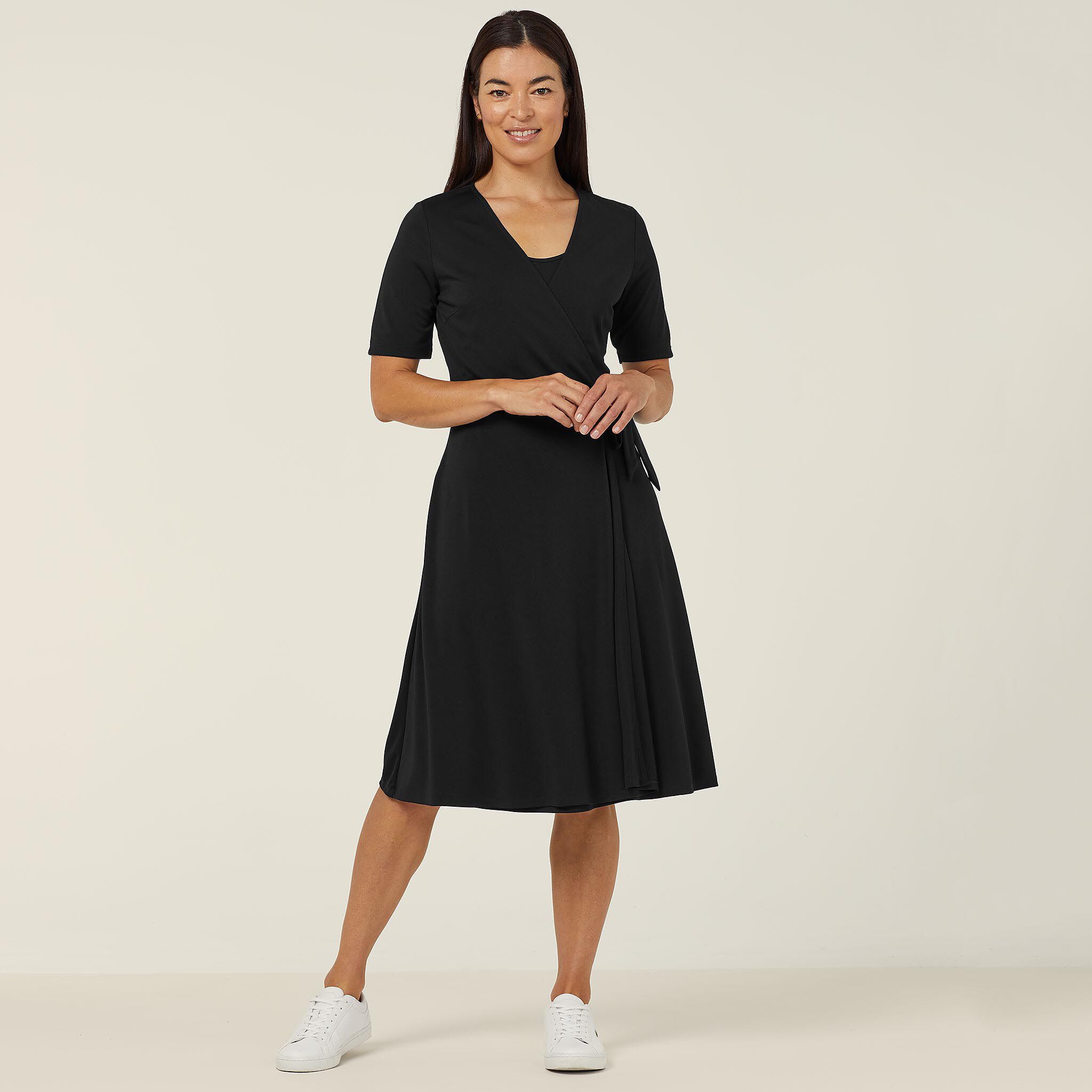 Knitted jersey outlet wrap dress