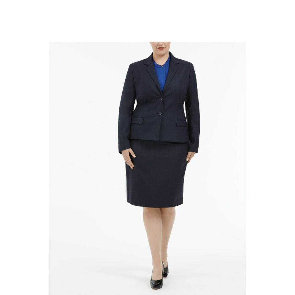 Sharkskin  2 Button Mid Length Detail Jacket