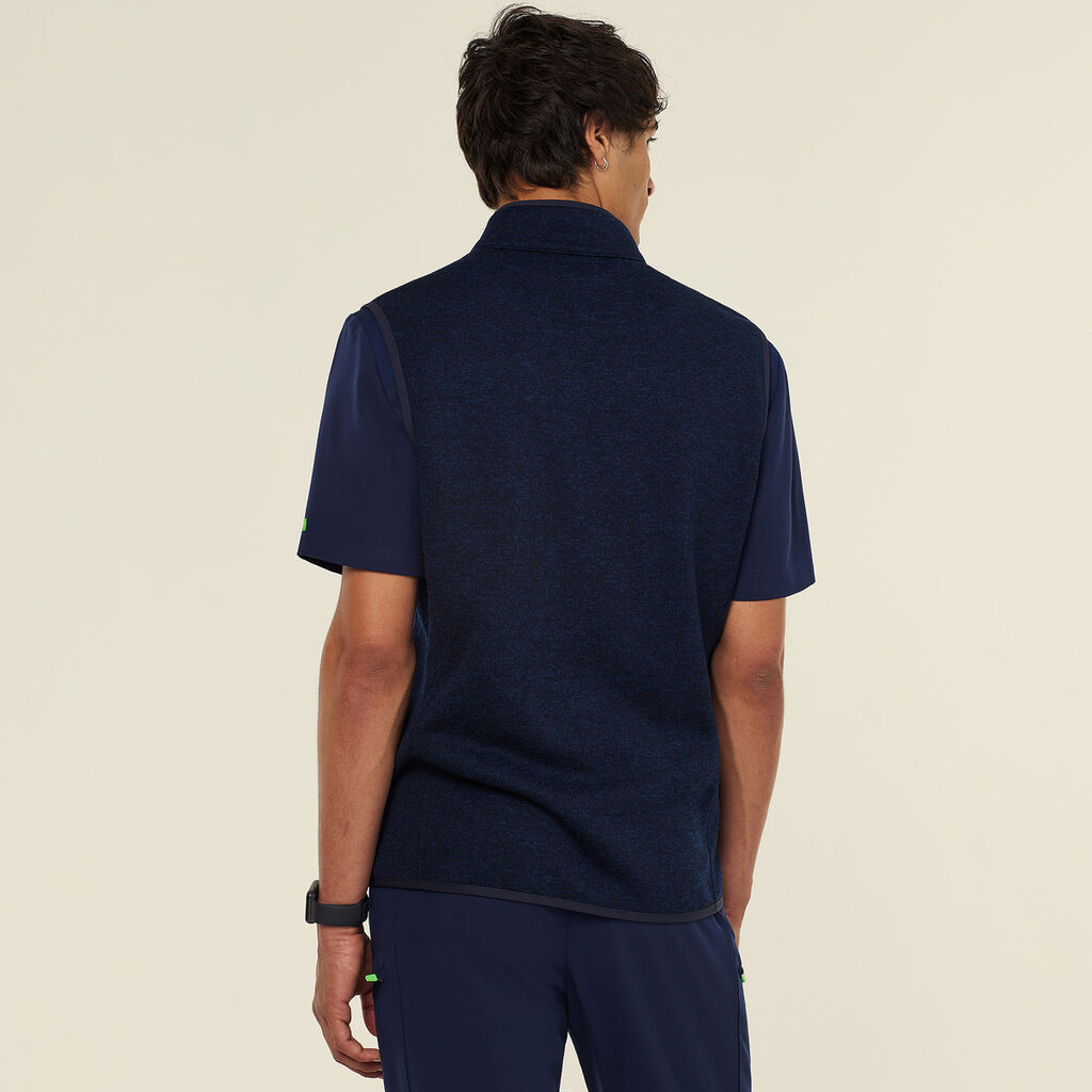 Men's Textured Fleece Zip Front Vest