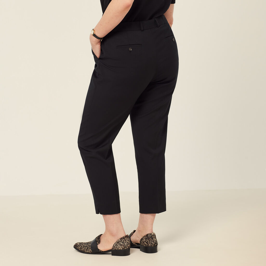 Wool Blend Twill Secret Waist Slim Leg Pant