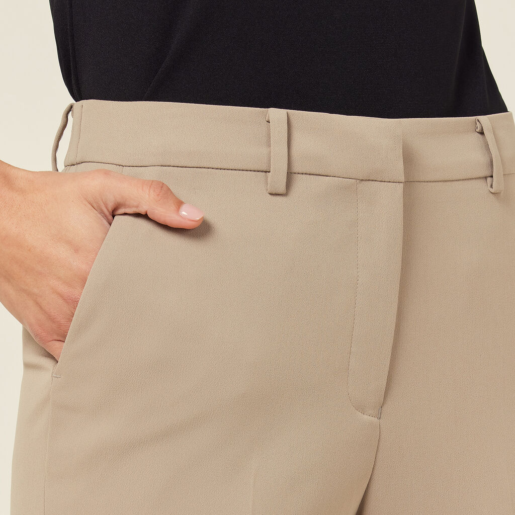 Crepe Stretch High Waist Cropped Pant