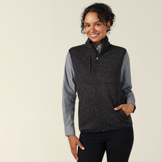 Textured Fleece Zip Front Vest