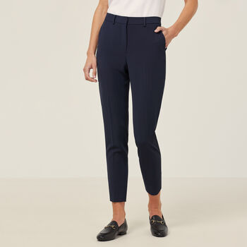 Crepe Stretch High Waist Cropped Pant