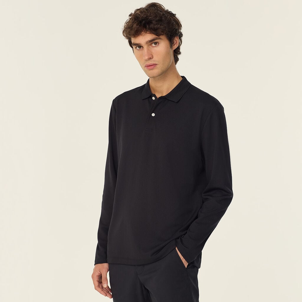 Antibacterial Polyface Long Sleeve Polo