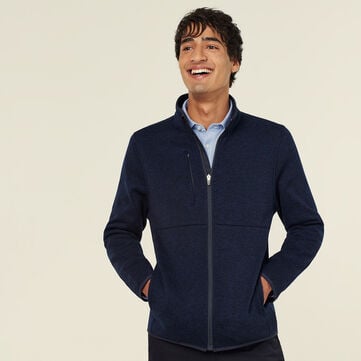 Men's Textured Fleece Zip Front Jacket