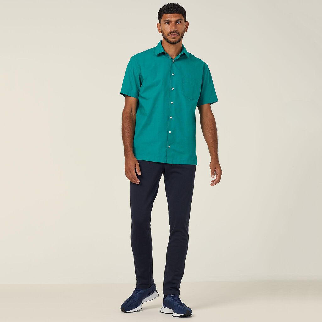 Poly Cotton End On End Short Sleeve Shirt