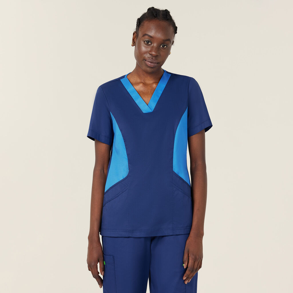 Nightingale V Neck Contrast Scrub Top
