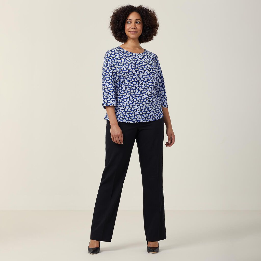 Antibacterial Petal Print 3/4 Sleeve Top