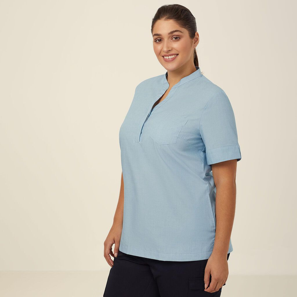 Poly Cotton End On End Short Sleeve Tunic