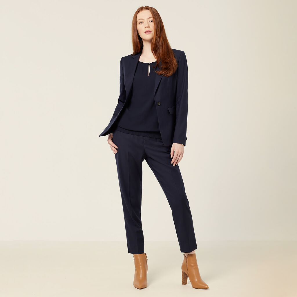 Wool Blend Twill Tailored Jacket
