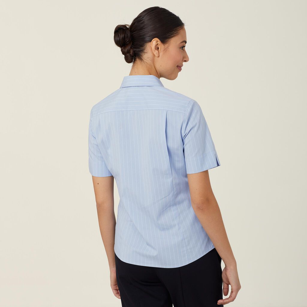 Avignon Pinstripe Stretch Short Sleeve Shirt