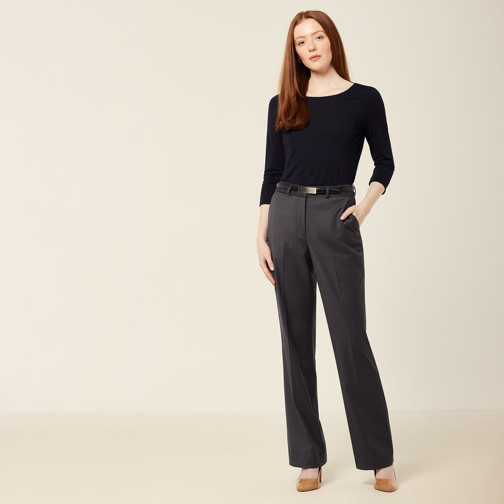 Wool Blend Twill  Secret Waist Regular Fit Pant