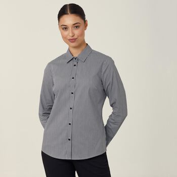 Avignon Gingham Check Stretch Long Sleeve Slim Shirt