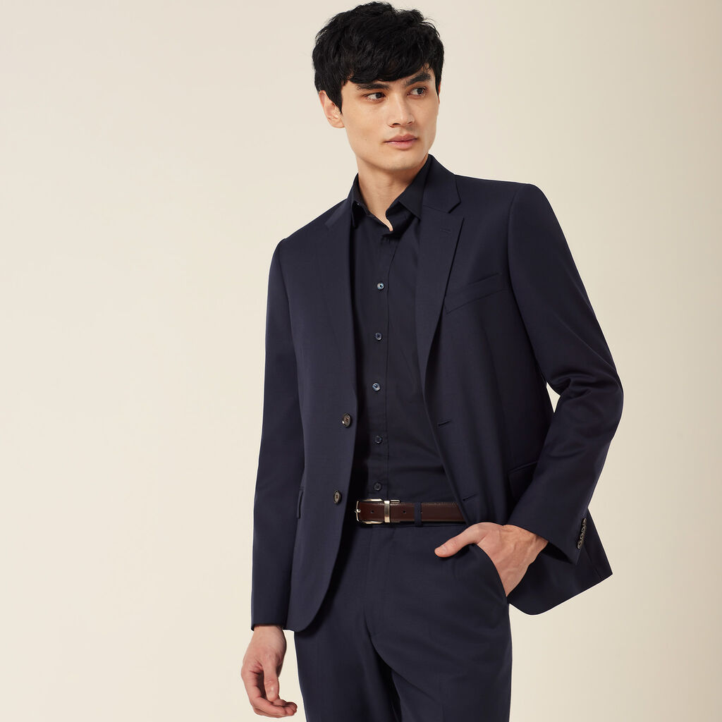 Wool Blend Twill Tailored 2 button jacket