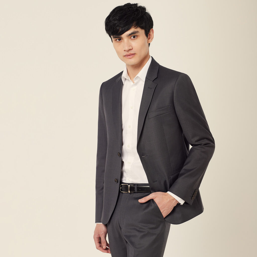 Wool Blend Twill Tailored 2 button jacket