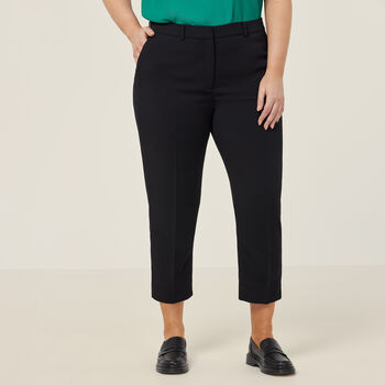 Crepe Stretch High Waist Cropped Pant