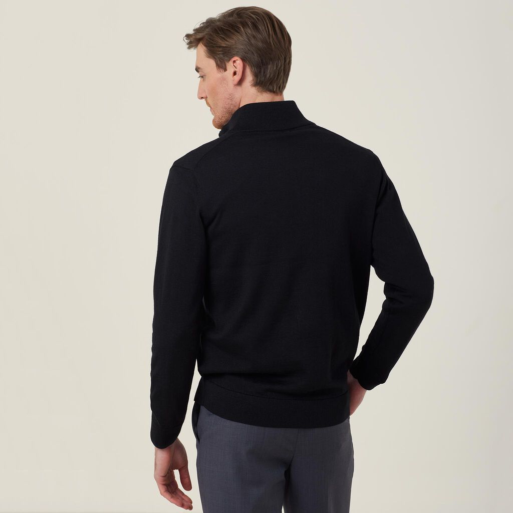 Trevira® Wool Blend Long Sleeve Zip Neck Jumper