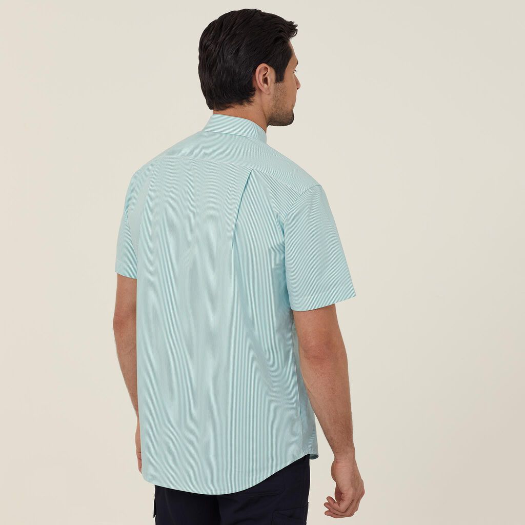 Avignon Fine Block Stripe Stretch Short Sleeve Shirt