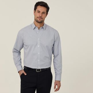 Avignon Fine Block Stripe Stretch Long Sleeve Shirt