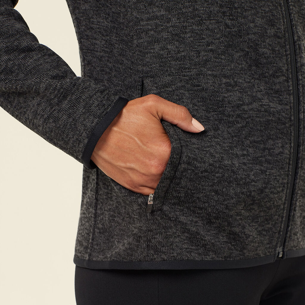 Textured Fleece Zip Front Jacket